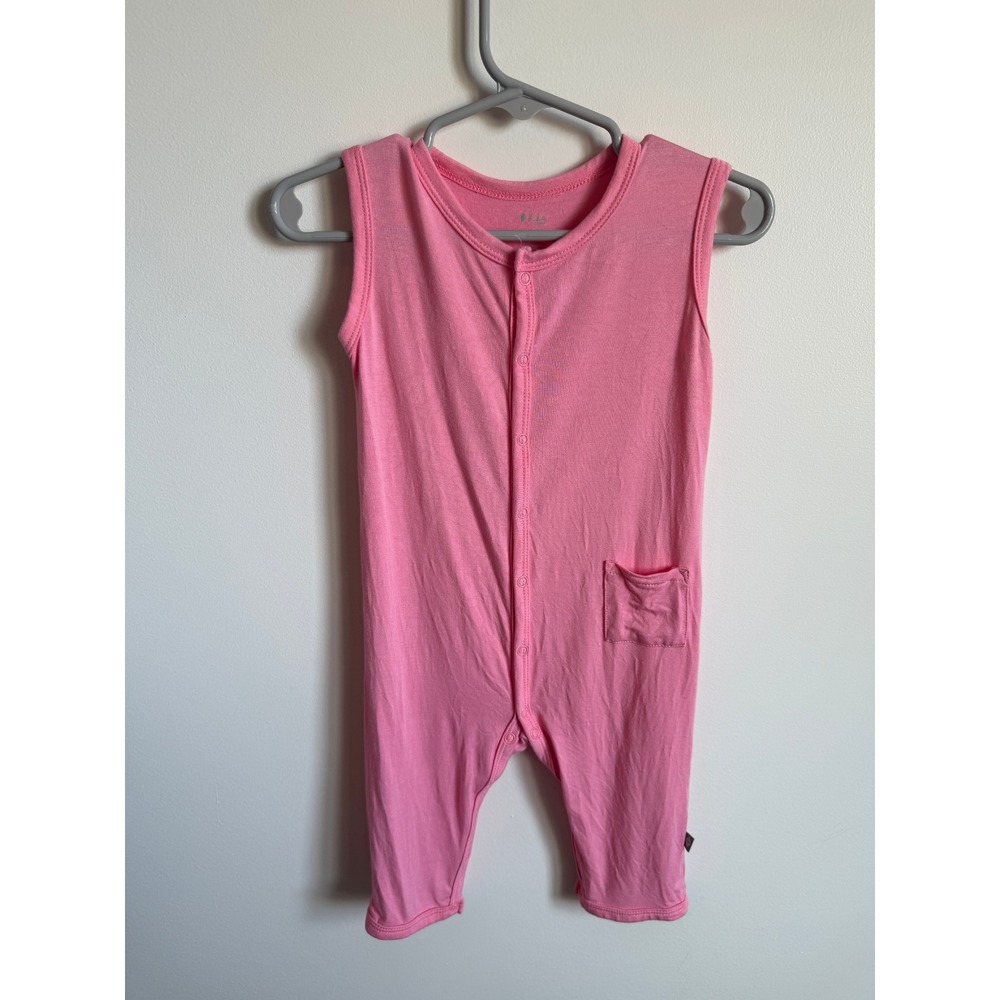 Kyte Baby Bamboo Sleeveless Pink Snap Romper 18-24 Months